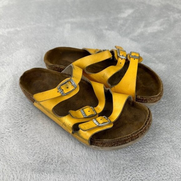 Birkenstock Florida Yellow Leather Women’s Size 37 EU Normal/Regular - Picture 11 of 12